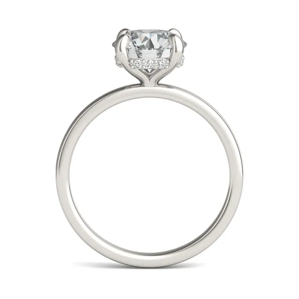Round Custom Hidden Halo Classic Engagement Ring Setting
